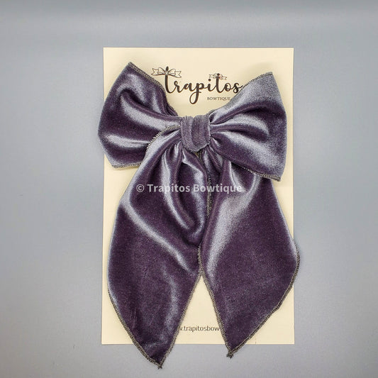 Ballerina Bow Gris / Terciopelo